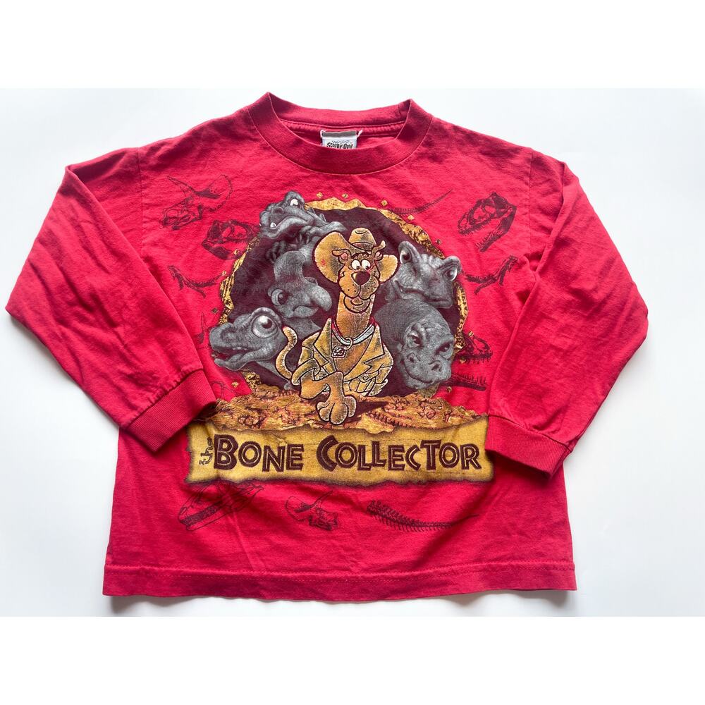 Vintage Cartoon Network Scooby Doo Bone Collector Long Sleeve T-Shirt Size 7